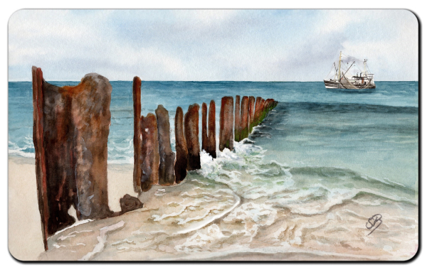 Frühstücksbrettchen Brettchen - Wellenbrecher List - Sylt22